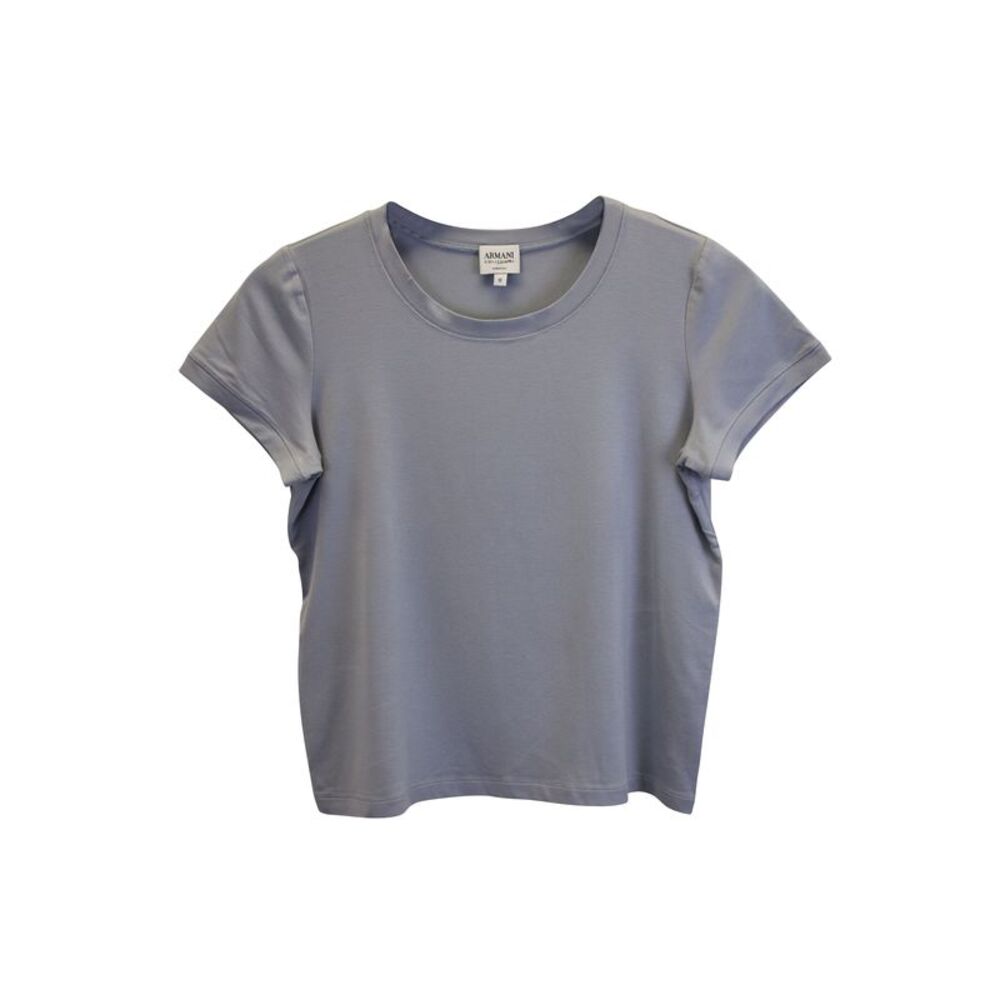 Armani Collezioni Short Sleeve T-shirt in Light Grey Viscose